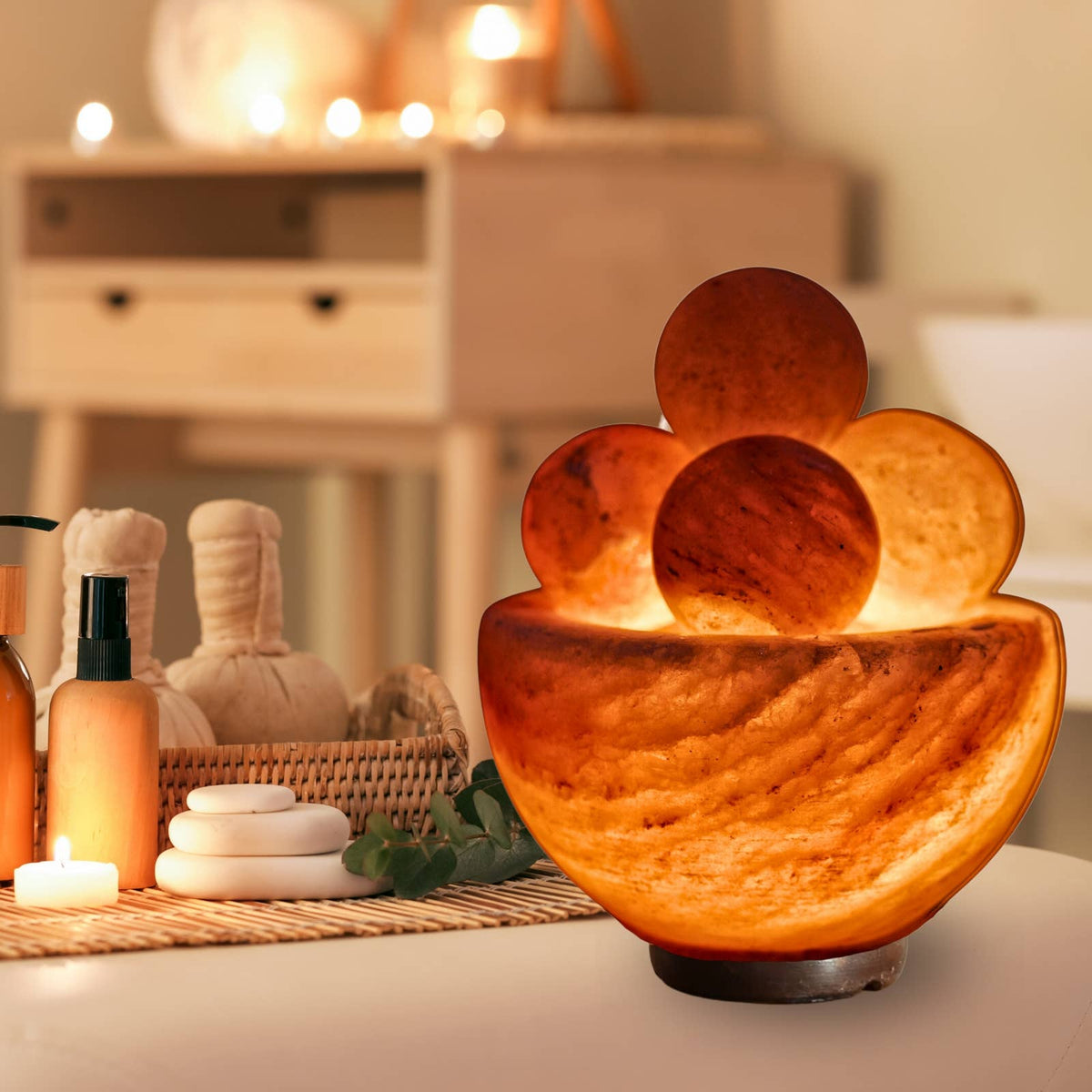 Himalayan Salt Lamp with Massage Balls