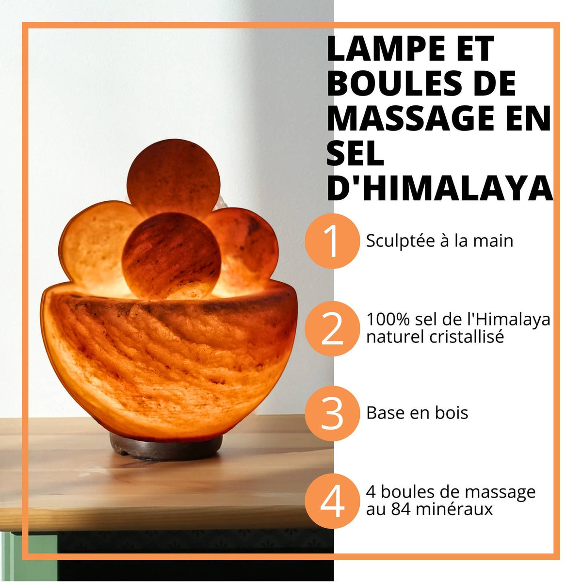 Himalayan Salt Lamp with Massage Balls