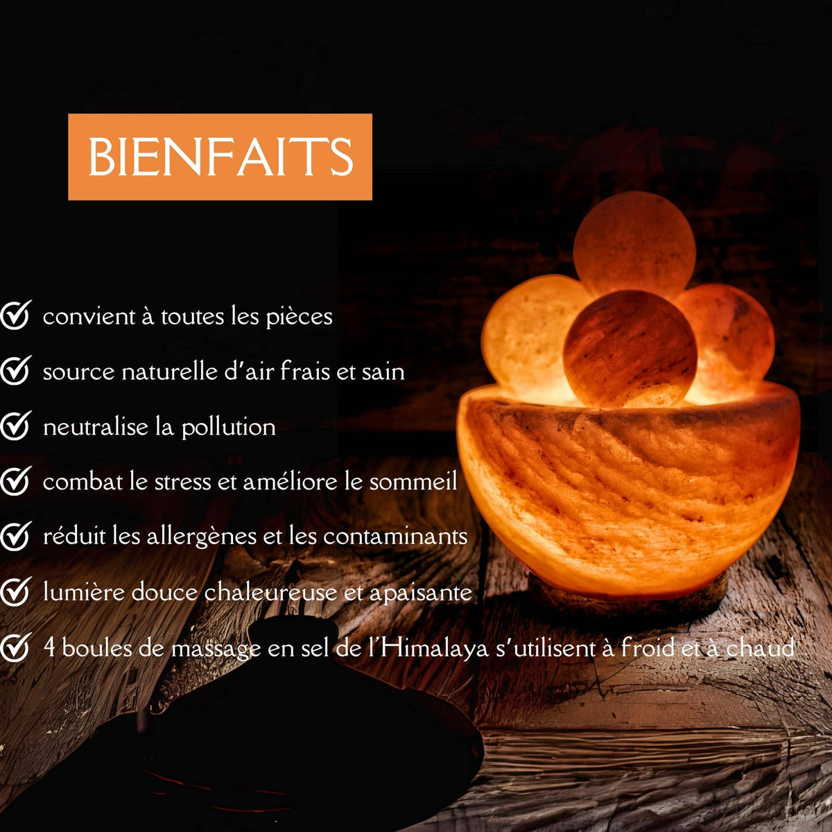 Himalayan Salt Lamp with Massage Balls