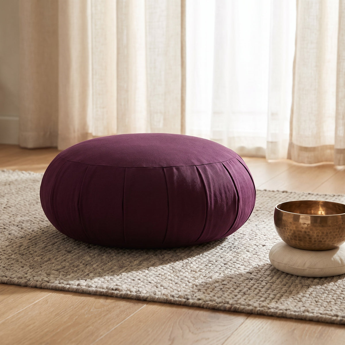 Meditačný vankúš zafu — baklažánový